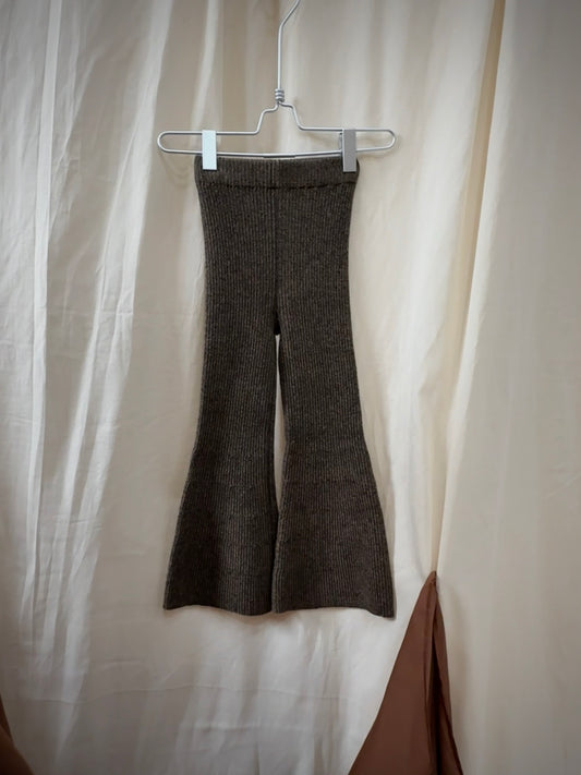Color-Block Knit Flared Pants
