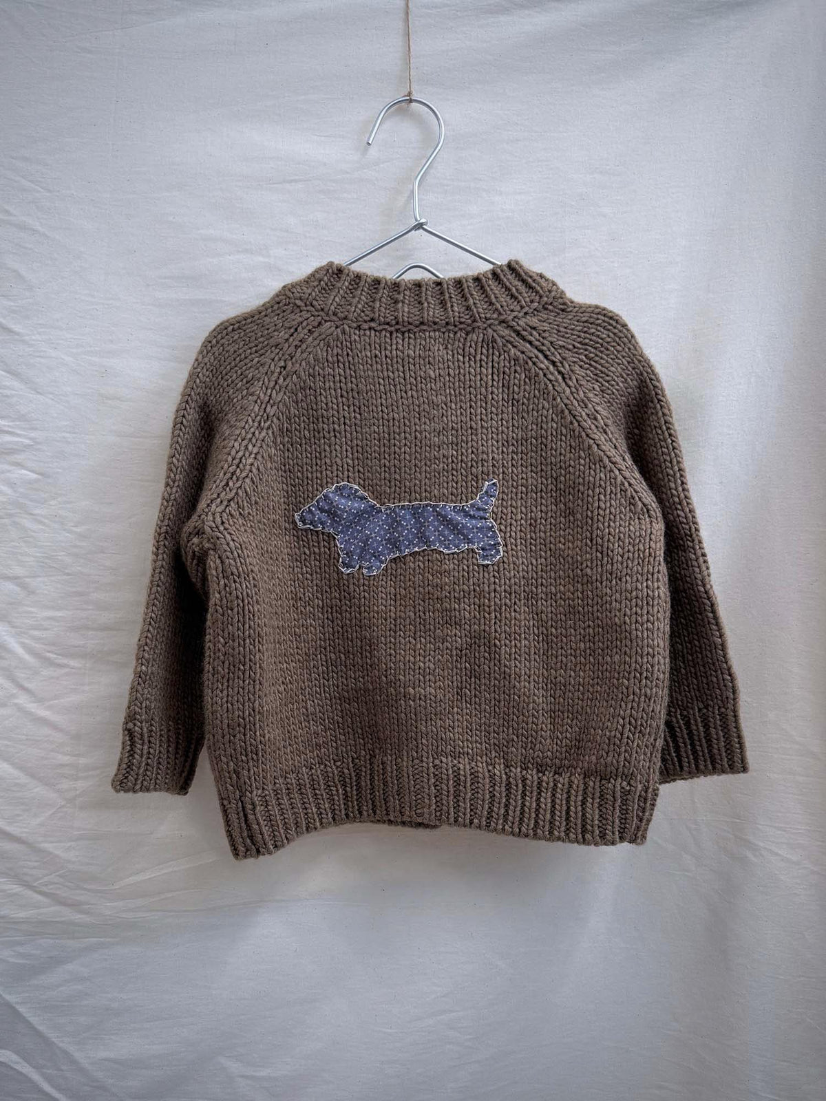 Patched Fluffy Cardigan